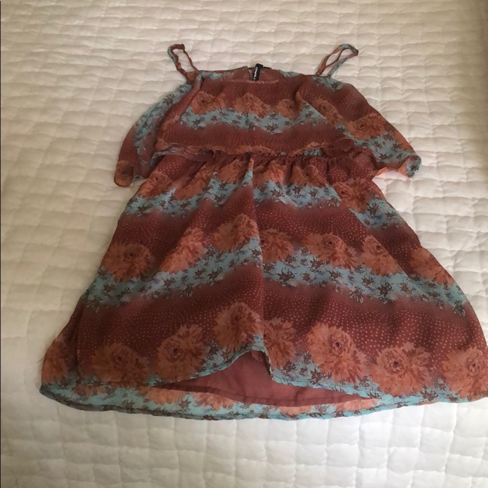 Cute summer floral brown dress